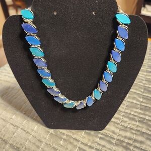 Lisner Vintage Vibrant Blue and Silver Necklace
